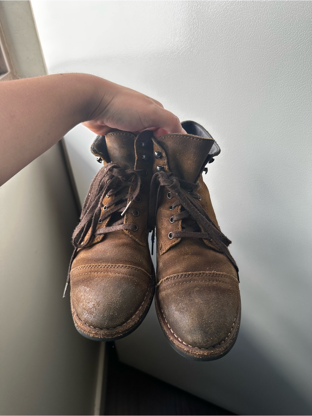 Thursday Boot Company Brown Suede Lace-Up Work Boots